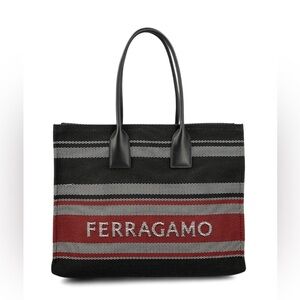 Ferragamo Logo Jacquard Signature Tote Bag